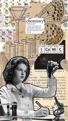 a collage of science and the words i go n c in black and white