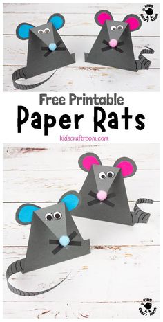 paper rat craft with the text free printable for kids to make it looks like they are