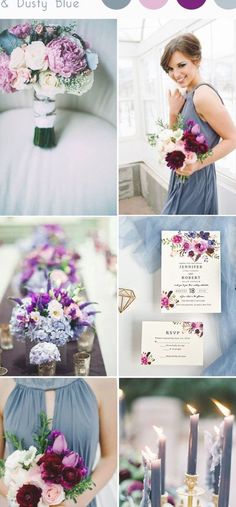 a collage of photos with flowers and candles