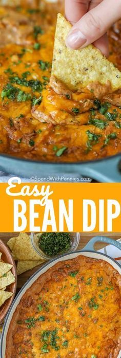 an easy bean dip recipe with tortilla chips