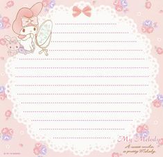 Character Profiles, Memo Notepad, Sanrio My Melody