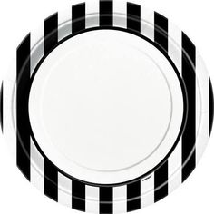 a red and white striped paper plate