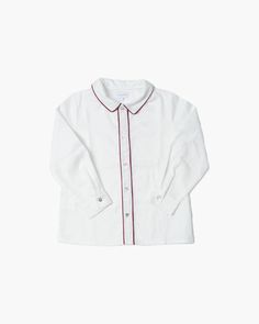 100% Cotton European Fabric Delicate 30-degree cycle machine wash Garment fits true to size Responsibly made in Spain by Amaia Long Sleeve Cotton Top For Daywear, Cotton Long Sleeve Top For Daywear, Collared Cotton Top For Daywear, Red Cotton Bedtime Tops, White Cotton Shirt With Spread Collar, Cotton Shirt With Spread Collar For Loungewear, White Cotton Top With Spread Collar, Red Cotton Shirt With Spread Collar, Cotton Spread Collar Tops For Loungewear