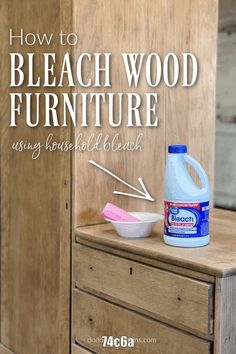 Rustic wooden stool Bleach Wood Furniture, Bleach Wood, Raw Wood Furniture, Stripping Furniture, Bleached Wood, Free Woodworking Plans, Wood Furniture Diy