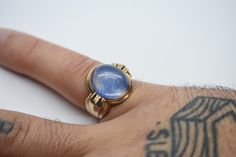 - vintage Art Deco - marked and tested 10k gold - Quartz (PAINTED BLUE) - Quartz measures approx: 16mm x 14mm - size 9 - weighs 10 grams Formal Blue Signet Ring Stamped 14k, Formal Blue Hallmarked Signet Ring, Formal Blue Signet Ring, Formal Blue 14k Gold Signet Ring, Blue Oval Signet Ring Stamped 14k, Oval Blue Signet Ring In 14k Gold, Blue 14k Stamped Oval Signet Ring, Blue 14k Gold Signet Ring With Gemstone, Blue 14k Stamped Signet Ring For Formal Occasions