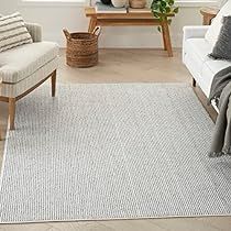 a living room filled with furniture and a white rug