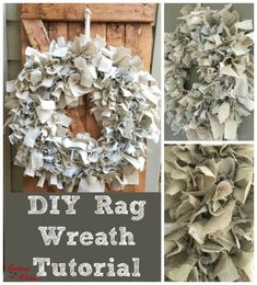 a collage of different wreaths with the words diy rag wreath