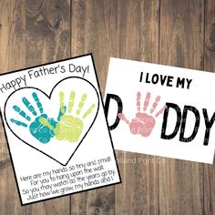 father's day card with handprints and i love my daddy