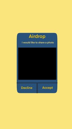 an animated screen with the words, airdrop i would like to share a video