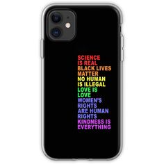 a black phone case with the words science on it