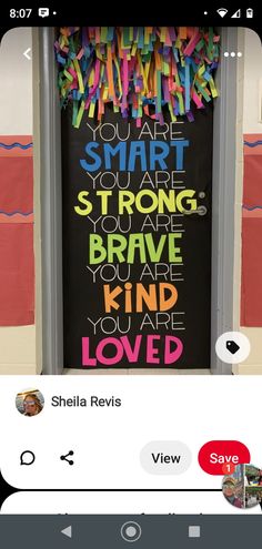 an instagram page with the message'you are smart, strong, strong, strong, brave and kind of kind of loved '