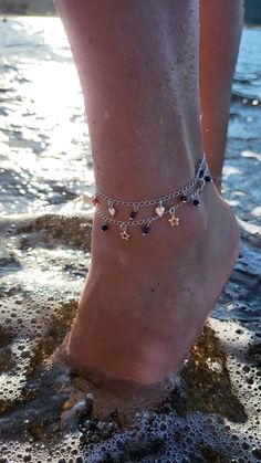 "Join in the beauty of harmony with our \"In Balance with Nature\" Boho Style Anklets.  Designed for nature lovers, beach enthusiasts, and artistic souls, this anklet is a true embodiment of carefree, bohemian vibes. Crafted with love using strong sterling silver curb chain, adorned with small sterling silver heart charms and small red garnet gemstones, this anklet exudes a sense of natural elegance. The garnet gemstones, known for their passion properties, add a touch of sensuality to your ever Anklets Aesthetic, Anklet Aesthetic, Feet Bracelet, Anklets For Women, Beachy Jewelry, Charm Anklet, Foot Bracelet, Silver Anklet, Anklets Boho