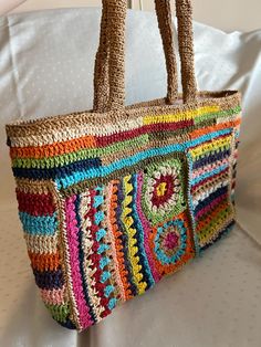 All Bags ONE PRICE. Each bag is completely handmade and custom. It is almost impossible to make exactly the same product. This proves that the product you purchased is a special product for you. Large Handmade Crochet Bag For Daily Use, Multicolor Crochet Tote Bag With Handles, Eco-friendly Multicolor Crochet Bags, Square Crochet Bags For The Market, Colorful Crochet Bags For Everyday Use, Square Crochet Bags For Market, Eco-friendly Crochet Square Bag, Eco-friendly Multicolor Crochet Bag With Handles, Eco-friendly Multicolor Crochet Tote Bag