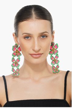 Beaded handmade Earrings in a Butterfly Shape with three layers Top attachment jumring and backpin Handcrafted In Pink and Colours Elevate your style and embrace the joy of spring with our Pretty Pink Floral Earrings, a delightful accessory that will effortlessly enhance any outfit with its feminine elegance and playful charm.These exquisite handmade earrings feature a charming butterfly shape adorned with delicate layers of beads in shades of pink and complementary colors.With three layers of i Bohemian Clip-on Earrings For Party, Colorful Beads Flower Earrings For Summer, Colorful Beaded Flower Earrings For Summer, Summer Party Flower Earrings With Colorful Beads, Summer Party Beaded Chandelier Earrings, Summer Beaded Dangling Earrings, Handmade Earrings For Spring Party, Spring Party Beaded Earrings With Dangling Beads, Spring Party Beaded Dangling Earrings