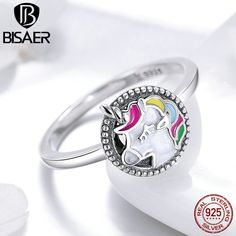 You are a precious person, and your hands deserve a ring made of a precious metal, silver is a wonderful material, isn't it? It's the best way to represent the uniqueness of the unicorn, the silvery white horse embodying the purity of the moon! Metal material : 925 Sterling Silver Distinctive and beautiful cubic zirconia design Suitable for all types of fingers Meticulous precision Unicorn Ring, Kawaii Unicorn, The Unicorn, Finger Rings, White Horse, Metal Material, Silver Wedding, Ring Silver, Precious Metals