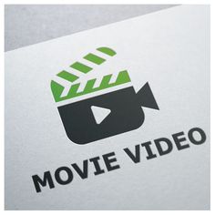 the movie video logo is displayed on a white paper with black and green lettering that reads,