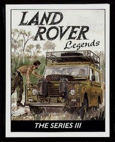 an advertisement for land rover legend's the series ii, with a man working on it