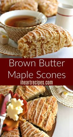 brown butter maple scones on a plate