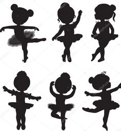 the silhouettes of ballet dancers in different poses