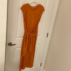 Gorgeous Zara Dress! Beautiful Orange Color With Flower Design. Never Been Worn, New Without Tags Casual Sheath Midi Dress For Brunch, Spring Orange Dress With Tie Waist, Orange Dress With Tie Waist, Casual Orange Tie Waist Dress, Casual Orange Dress With Tie Waist, Casual Orange Tie-waist Dress, Zara Orange Sleeveless Maxi Dress, Sleeveless Orange Maxi Dress By Zara, Zara Orange Maxi Dress For Brunch