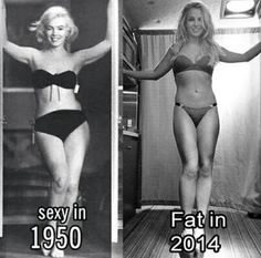 before and after photos of women in bikinis from the 1950's to today