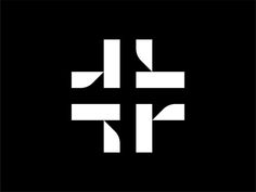 the letter t is made up of two intersecting lines in white on a black background