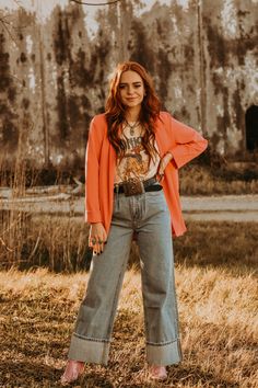 Western Wide Leg Jeans Outfit, Nfr Outfits For Vegas Cowgirl Fashion Rodeo, Yallternative Clothing, Western Blazer Outfits For Women, Western Punchy Outfits, Western Professional Attire, Nfr 2022, Western Senior Pictures Outfit, Edgy Western Style