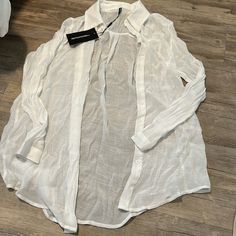 Plt Sheer White Linen Oversized Beach Shirt Never Worn Brand New Condition Beach Shirt, Beach Shirts, White Linen, Womens Swim, Cover Up, Color White, Button Up, Womens Sizes, Size 6