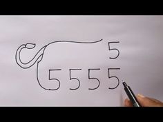 someone is drawing the number 555 on paper