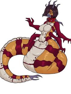 a cartoon character sitting on top of a giant snake