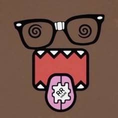 an image of a cartoon character with glasses on it's face and mouth open