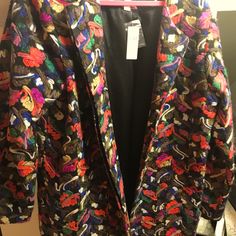 I Had Plans To Have It Tailored Sized Down To A Large, But Never Did. It Just Sat In My Closet! Multicolor Formal Winter Blazer, Spring Formal Multicolor Outerwear, Multicolor Formal Outerwear For Spring, Multicolor Formal Spring Outerwear, Multicolor Blazer For Formal Fall Occasions, Winter Formal Multicolor Outerwear, Formal Multicolor Winter Outerwear, Elegant Multicolor Winter Blazer, Multicolor Formal Outerwear For Fall