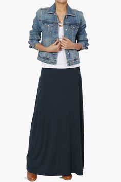 Jersey Maxi Skirt, Long Maxi Skirt, Mode Boho, Long Maxi Skirts, Sleek Fashion, Long Maxi, Looks Style, Outfits Casuales, Women's Casual