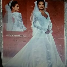 an image of a woman in a wedding dress on the cover of a sewing pattern