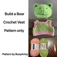 a crochet vest pattern for a stuffed frog