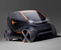 an image of a futuristic car with orange accents