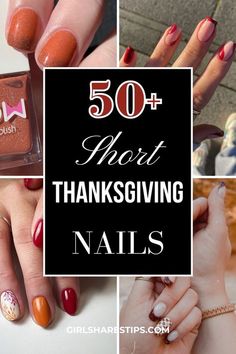 Fall Nails Ideas Autumn Square, Short Thanksgiving Nails, Thanksgiving Nails Color, Thanksgiving Nail Designs, Thanksgiving Nail Art, Thanksgiving Nail, Simple Fall Nails, Nail Color Trends, November Nails