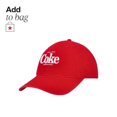 in stock Casual University Red Cap, Casual Red Hat With Curved Bill, Classic Red Curved Bill Hat, Classic Red Hat With Curved Bill, Adjustable Hat, Coca Cola, Pick Up, In Store, Buy Online