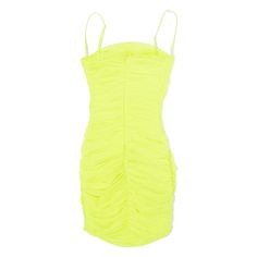 Item is in good used condition. Label says size XS. >Size: UK 4 >Armpit To Armpit: 12" >Armpit To Cuff: N/A" >Collar To Hem: 25" Green Sleeveless Mini Dress With Ruched Bodice, Yellow Ruched Sleeveless Mini Dress, Yellow Sleeveless Ruched Mini Dress, Green Sleeveless Mini Dress With Ruched Sides, Dress Yellow, House Of Cb, Yellow Dress, Sale House, Bodycon Dress