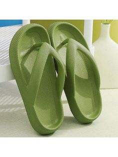 Specification:
Material: Ethylene Vinyl Acetate (EVA)
Closure type: Pull-On
Sole Thick height: 1.6 inches (4cm)
Occations: Indoor and outdoor, Fashion, Leisure
Style: Princess, Casual

Product Features:
[Ultra-Soft]: Flip flops is convenient slip-on design flip flops, covers your feet very well and offers soothing comfort. They are made of lightweight and durable EVA material, which is ultra-light and non-slip. Experience enhanced stability and support with the built-in heel-cup of these comfort Slip-resistant Flip Flops For Summer Vacation, Slip-resistant Slip-on Flip Flops For Summer, Summer Beach Sandals, Slip-resistant, Comfortable Green Flip Flops With Textured Footbed, Summer Slip-resistant Flat Slippers, Slip-resistant Flip Flops For Summer, Non-slip Slip-on Sandals, Green Cushioned Slippers For Vacation, Green Flip Flops With Textured Footbed For Vacation