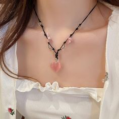 Description:Chic Opal Heart Pendant Matching Necklace Specification:Size: 50 cm + 5 cm extWeight: 8 g/ pieceMaterial: opal. crystal. wax stringColors: pink/black/whiteHypoallergenic: Yes Features & Details:This heart necklace is lead-free.... Pink Pendant Crystal Necklaces For Valentine's Day, Pink Crystal Necklace For Valentine's Day, Trendy Pink Crystal Necklaces As Gift, Trendy Pink Crystal Necklaces For Gifts, Trendy Pink Crystal Necklace For Gift, Pink Adjustable Heart-shaped Necklace, Adjustable Pink Heart-shaped Necklaces, Adjustable Pink Heart Necklaces, Valentine's Day Crystal Pendant Necklace