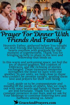 prayer for dinner with friends and family