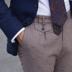 MenStyle1- Men's Style Blog - Men’s Ties. FOLLOW for more pictures. Pinterest... Patterned Trousers, Jenny Humphrey, Menswear Details, Houndstooth Fabric, Male Style, Chuck Bass, Mens Fashion Blog, Sharp Dressed Man