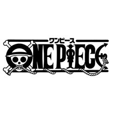 the one piece logo with a skull and crossbones on it's chest