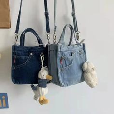 UAKISS - Exquisite Denim Crossbody Bag Women's Fashion Korean Version Girls' Luxury Handbag Trendy Cool Versatile Shopping Bag and Wallet Casual Light Blue Denim Bag, Trendy Denim Mobile Phone Bag, Denim Blue Pouch Bag For Daily Use, Light Blue Denim Bag For Everyday Use, Casual Light Blue Crossbody Bag, Light Blue Casual Crossbody Bag, Light Blue Shoulder Bag With Pockets, Casual Denim Mobile Phone Bag, Casual Light Blue Bags With Pockets