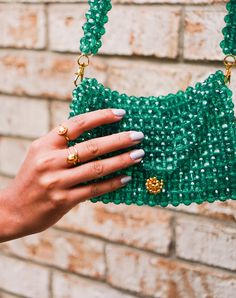 Handmade Customizable Beaded Shoulder Bag Red Orange Pink | Etsy Beaded Shoulder Bag, Message Bag, Feeding America, Green Blue Purple, Beaded Bags, Orange Pink, New Bag, Palm Springs, Blue Purple