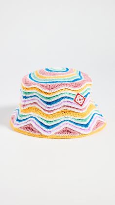 Find CASABLANCA Crochet Hat on Editorialist. Fabric: Crochet. Wavy pattern. Signature monogram logo appliqué. Shell: 100% cotton. Lining: 100% cotton. Hand wash or dry clean. Imported, China. Measurements: Brim: 2.5in / 6.5cm Crown: 3.5in / 9cm Circumference: S/M= 23.5in / 60cm M/L= 24.5in / 62cm Retro Cotton Hat, White Cotton Crochet Hat With Curved Brim, Multicolor Cotton Crochet Hat With Curved Brim, Embroidered Logo Cotton Hats, Fabric Crochet, Crochet Hat For Women, Wavy Pattern, Gucci Hat, Crochet Hat