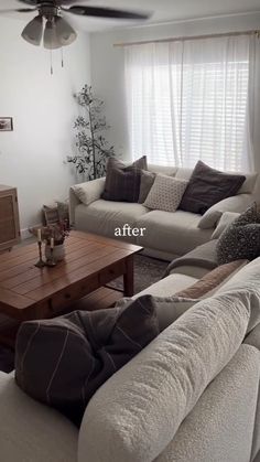 the living room is clean and ready to be used as a den or family room