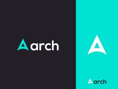 the logo for arch, which is designed to look like it has been changed into an arrow