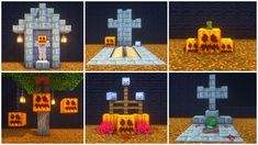 four different screens of the same area in minecraft